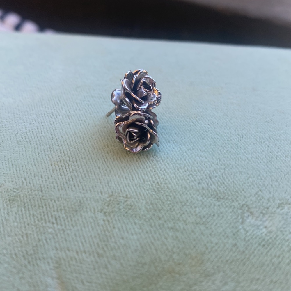 Silver Rose Earrings